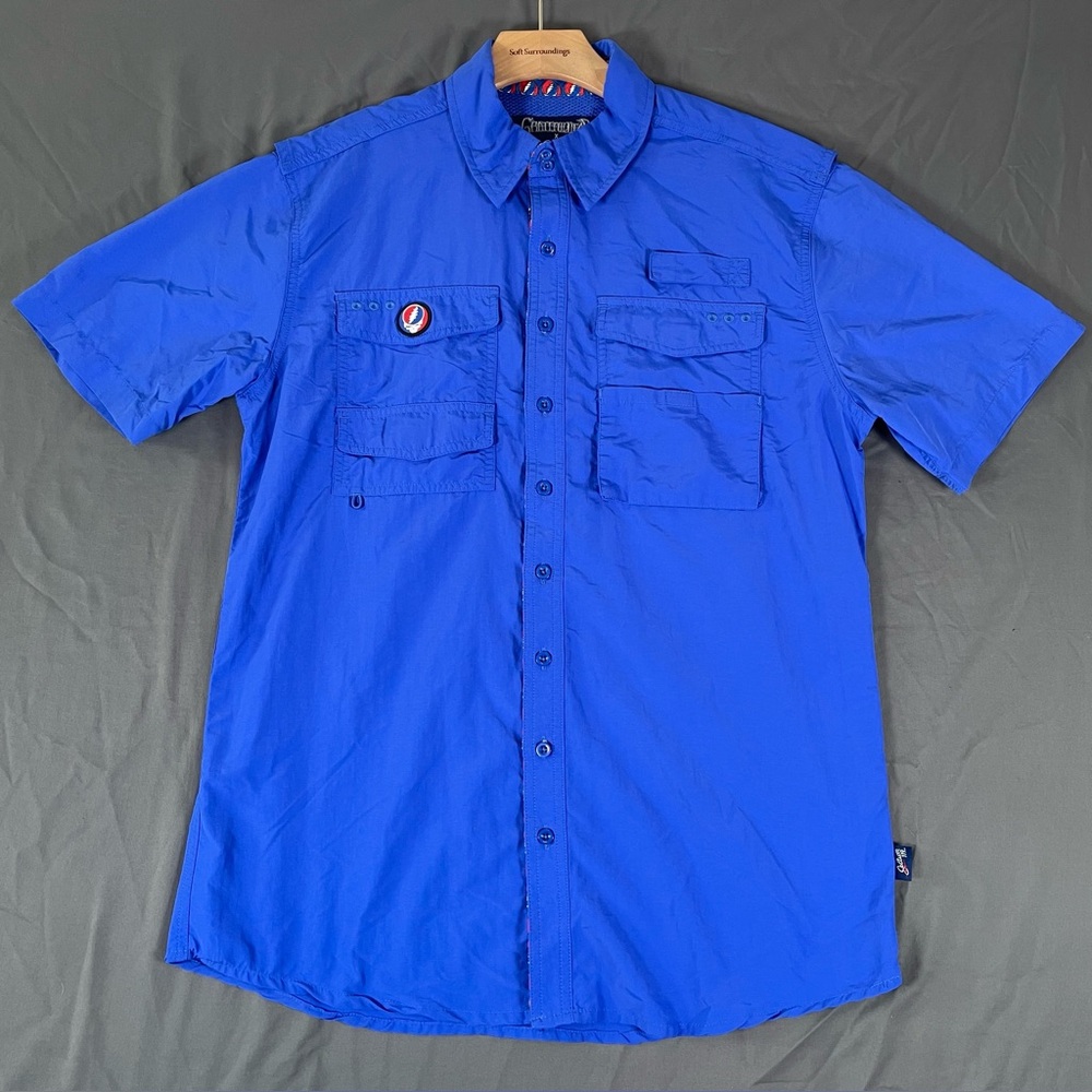 Grateful Dead X Section 119 Button Shirt Men's Medium Workwear Blue Short Sleeve